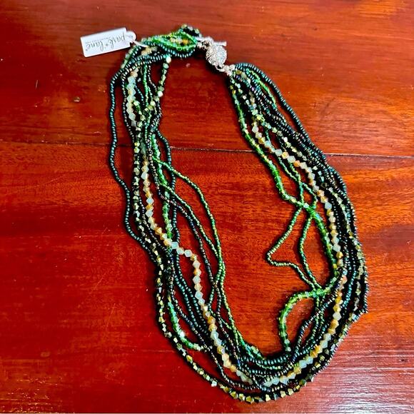Park Lane NWT Ivy Emerald Green Beaded Necklace Magnetic Ball CZ Crystal clasp - Picture 7 of 11